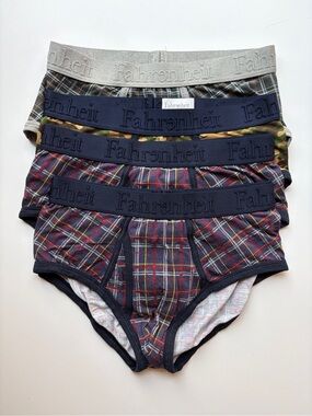 Fahrenheit Men's Plaid & Solid Briefs 4 Pack